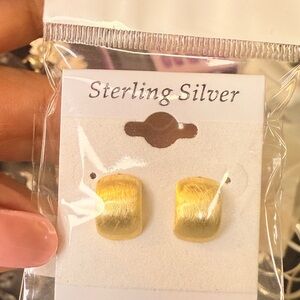 Elegant Gold-Toned 925 Sterling Silver Earrings